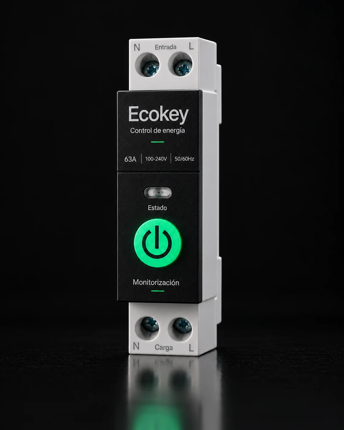 Módulo EcoKey para carril DIN, vista frontal
